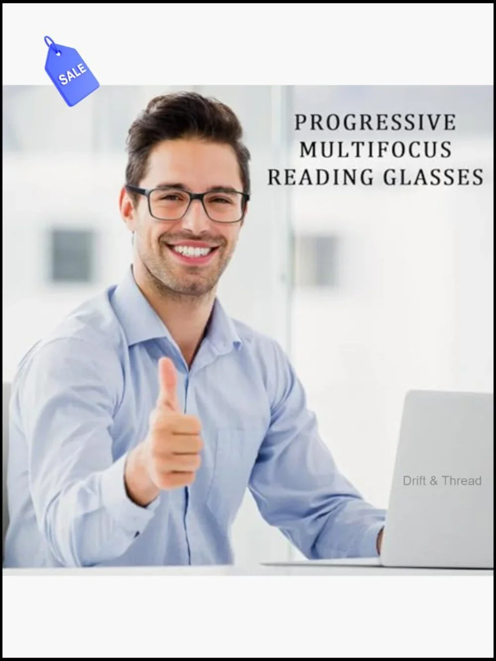 4 Pack Progressive Multifocus Reading Glasses Blue Light Blocking Spring Hinge
